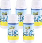 Sink & Drain Cleaner, Dodorado Drain Cleaner Powder, 3.9 oz Bottle, Sewer Pipe Maintainer for Kitchen, Bathtub, Shower Drains (5Bottles)