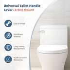 iFealClear 2 PCS Universal Brass Toilet Handle Lever Flush Replacement, Front Mount Toilet Tank Flusher Compatible with American Standard Toliets, Stainless Steel Flapper Chain, Chrome