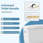 Universal Toilet Handle Replacement Kit Side Mount with 2-Inch Rubber Toilet Flapper, Toilet Tank Parts Compatible with Kohler, American Standard, TOTO, Mansfield, Angle Mount-White