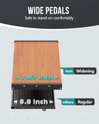 WOA WOA Step Ladder with Widened Pedals, Folding Step Stool with Anti-Slip Feet, Portable Home Ladder for Adults, Kitchen Small Stepladder 300 lbs Capacity (3 Step, Black & Wood Grain)