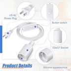 10 Pack Hanging Light Cord Pendant Light Cord with Switch Light Socket Extension Light Bulb Socket Cable Lamp Kit for E26 E27 Lamp Socket Lantern (White, 9.8 Feet)