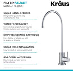 KRAUS Purita 100% Lead-Free Kitchen Water Filter Faucet in Chrome, FF-100CH