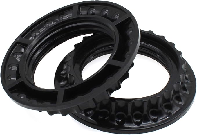 FDXGYH Lamp Shade Collar Ring 2pcs E26 Light Socket Ring Retainer Rings and Replacement Adapter(Black)