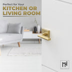 Mega Handles Prime Passage Lever Door Handle for Closet or French Doors, Single Side Door Levers, Fits All Standard Door Sizes, Exposed Screws Included - Satin Brass (1 Pack) 4.29"