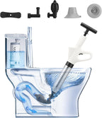 Air Plunger for Drain, High Pressure Air Drain Blaster with Visual Barometer Stainless Steel Toilet Clog Remover Toilet Unclogger Plungers for Bathroom, Toilets, Sink, Kitchen, Clogged Pipe