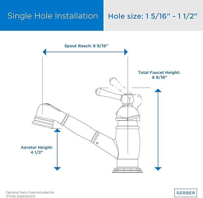 Gerber Plumbing Opulence Pull-Out Kitchen Faucet with SnapBack Retraction