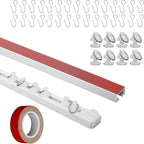 Self Adhesive Curtain Track,9.8FT Ceiling Curtain Track No Drill,Curtain Track Ceiling Mount, Curtain Track for RV,Trailer,Home