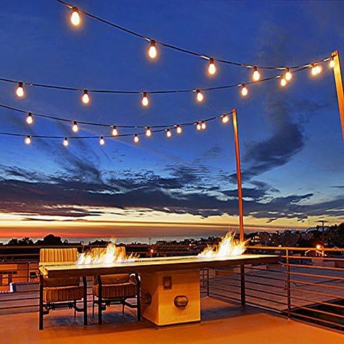 Novelty Lights 25 Pack S14 Outdoor Patio Edison Replacement Bulbs, E27 Medium Base, Clear, 11 Watt