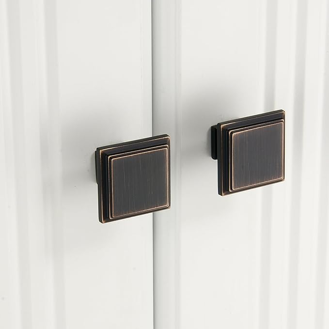 10 Pack Oil Rubbed Bronze Cabinet Knobs Drawer Knobs Modern Cabinet Pulls Kitchen Cabinet Handles Kitchen Cabinet Hardware Timeless Drawer Pulls for Dresser Cupboard Wardrobe, ORB(1x10)