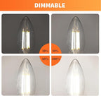 ALAMPEVER Dimmable 6-Pack B11 Candelabra LED Light Bulb, 60W LED Chandelier Light Bulb, E26 Base, 5000K Daylight, 550LM