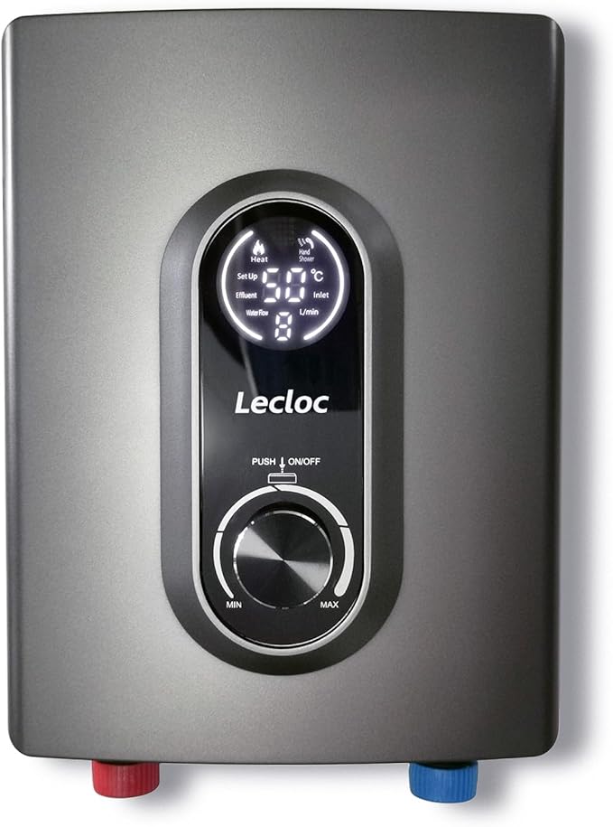 Under Sink Hot Water Heater 3.5kW 120V Hard-wired, LED Digital Display with Knob Control, Multiprotective, IPX4, 30-55℃ On Demand Mini Tankless Electric Water Heater for Kitchen, Bathroom Sink