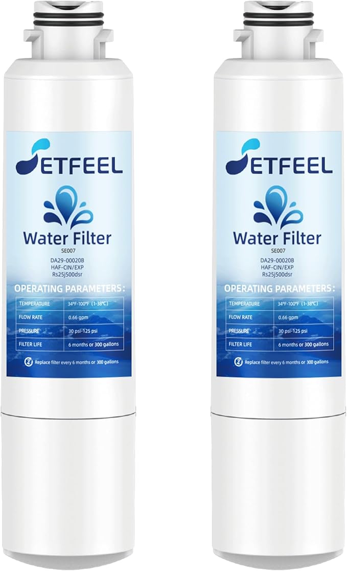HAF-CIN/EXP Water Filter for Samsung, Haf-cin Refrigerator Water Filter Replacement Fit Samsung DA29-00020B, DA29-00020A, Rf263beaesr, Rf260beaesr, Rf4287hars, Rf28hfedbsr, 2 Pack SETFEEL