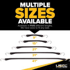 US Cargo Control 21 Inch Rubber Bungee Cords with S-Hooks (50 Pack), 32 Inch Stretch, Rubber Tarp Straps with Hooks for Flatbed Tarps, Trailers, Tarp Covers, Motorcycles, Cargo, Canopies, and More