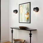 Wall Sconce, Black Vanity Light, Modern Bathroom Light Fixture with Clear Glass Shade and Moisture and Rust Prevention,Hallway Wall Lamp Mount Light Fixtures for Mirror(1PACK)