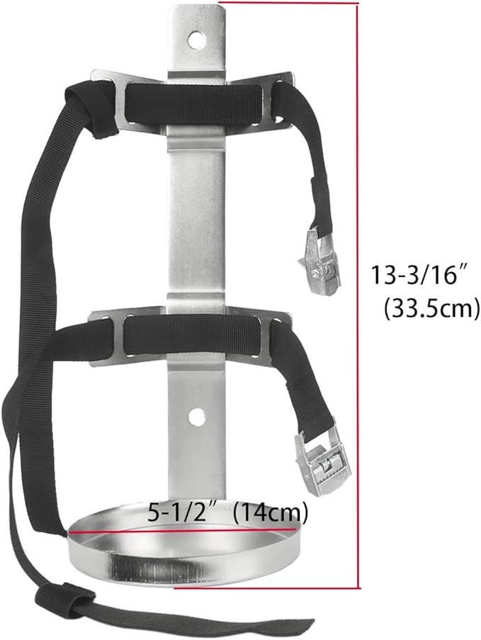 Fire Extinguisher Mount,Wall Hanging Bracket,Fire Extinguisher Holder for Home, Car, RV, Truck, Mini Fire Extinguishers (5LB Stainless Steel Color 2Pcs)