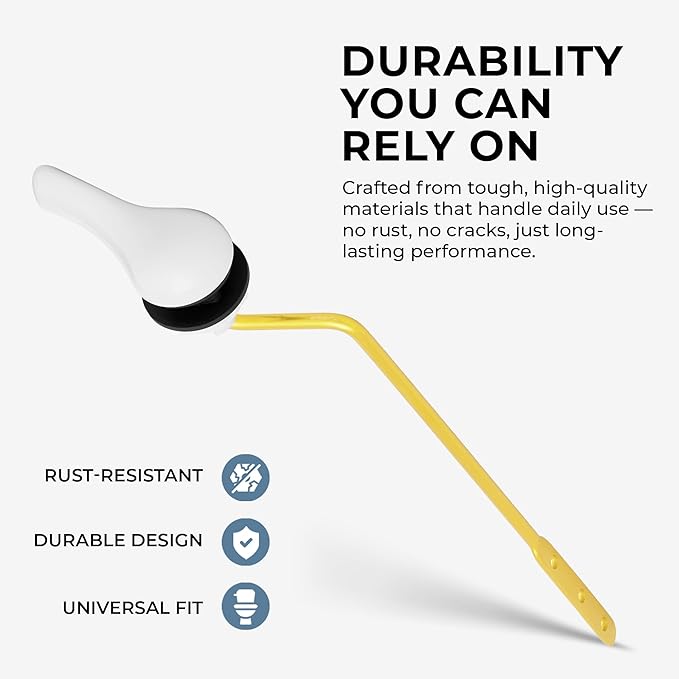 Qualihome Toilet Handle Replacement (White, Side Mount)