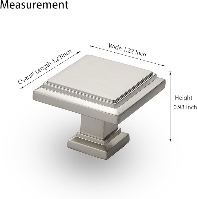 10 Pack Satin Nickel Cabinet Knobs Drawer Knobs Modern Cabinet Pulls Kitchen Cabinet Handles Kitchen Cabinet Hardware Timeless Drawer Pulls for Dresser Cupboard Wardrobe, Nickel-B(1x10)