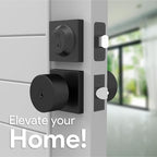 Mega Handles SUANA Entrance Combo, Door Knob and Cylinder Deadbolt and Key Combo, Heavy Duty Locking Door Knobs for Left or Right-Handed Doors – Matte Black