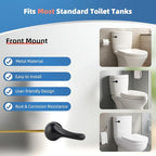iFealClear Universal Metal Toilet Handle Replacement Kit, Front Mount Toilet Tank Flush Lever Handle with Stainless Steel Chain, Toilet Trip Lever Fits Most Toilets, Easy to Install, Matte Black