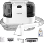 COCEAN Multi-Purpose Portable Carpet and Upholstery Cleaner, Carpet Cleaner Machine Powerful Suction Spot Cleaning, Deep Stain Cleaning for Carpet, Car Seats, Pets, Couches, with BrushHead (White)