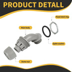 Conduit Connectors, 3/4 Inch Liquid Tight Connector NPT Non-Metallic for PVC Electrical Flexible Conduit Fittings, 90 Degree, UL Listed for Home Outdoor Tubes Tools, Grey (4-Pack)