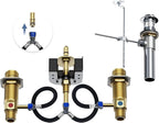 Upgraded Series Rough-In Valve with Drain Assembly,1/2-Inch IPS Connections,Compatible with Moen Widespread Bathroom Sink Faucet,S9000-series,Brass Construction
