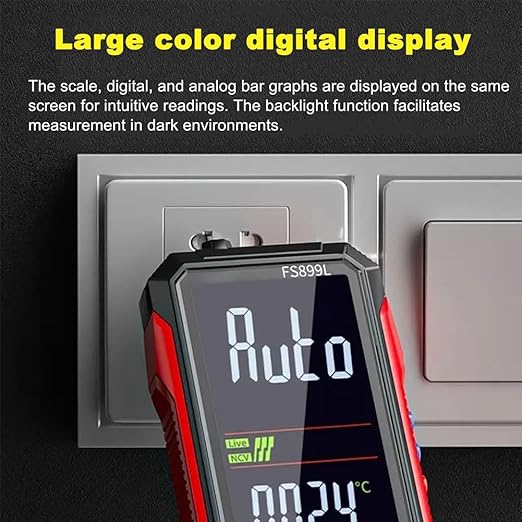 2026 USB Rechargeable Digital Multimeter, 6000 Counts Large Color Screen & Backlight, FS899L Smart multimeter Automatic Tester for Home Automotive Industrial Applications Electrical Issues