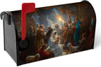 Christmas Nativity Holy Night Mailbox Covers Magnetic 21 X 18 Inch Standard Size Vintage Winter Xmas Nativity Mailbox Wraps Post Letter Box Cover for Outside Garden Yard Decor