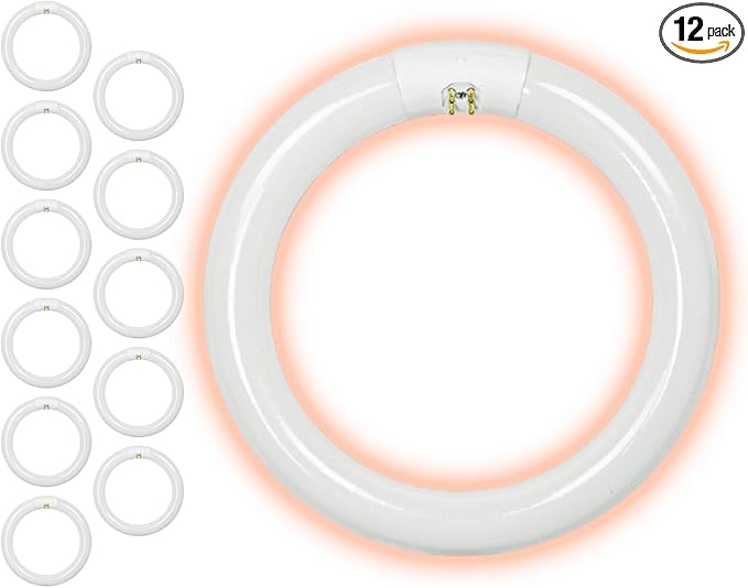 GoodBulb 22-Watt 8 Inch T9 Fluorescent Circline Light Bulb 5000K Daylight White Color G10q Base 1393 Lumens 10000 Life Hours 80 CRI Pack of 12 Bulbs