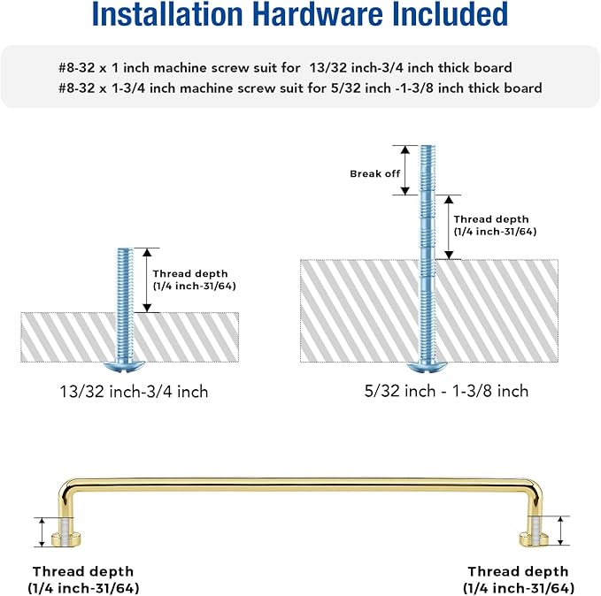JOY DECOR Cabinet Pulls – 8-3/4 Inch Hole Center, Polished Brass, 5 Pack, Zinc Alloy Cabinet Handles for Drawers & Cupboard – Vintage Style Hardware for Kitchen, Bathroom, Dresser, Furniture Makeover