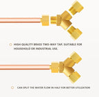 GASHER 2PCS Brass Pipe Fitting Male Branch Tee Y Adapter 1/4" NPT Female x 1/4" NPT Female x 1/4" NPT Male