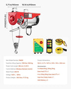 VEVOR Electric Hoist, 1760 lbs 120V Electric Winch with 328 ft Wireless Remote Control, 40 ft Single Cable Lifting Height, Single/Double Slings, Emergency Stop, Lift Hoist for Garage Warehouse Factory