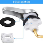 iFealClear 2 Pack Universal Brass Toilet Handle Replacement Kit, Side/Angle Mount Toilet Tank Flush Lever with Lock Nut, Fits Most Toilets, Chrome