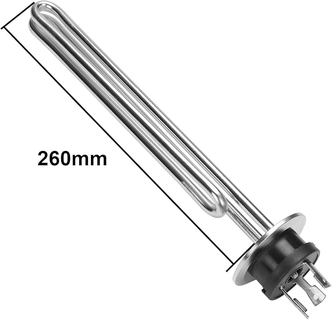 DERNORD 240V 3500W Tri-clamp Foldback Heating Element Stainless Steel Immersion Water Heater with 3-Wire Electrical Locking Plug (2 Inch Tri clamp)