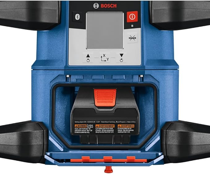 BOSCH GRL4000-80CH REVOLVE 18V Connected Self-Leveling Horizontal Rotary Laser Kit, Includes CORE18V 4 Ah Battery & Charger, Receiver, Battery Adapter, 4 D Batteries, 2 AA Batteries, & Carrying Case