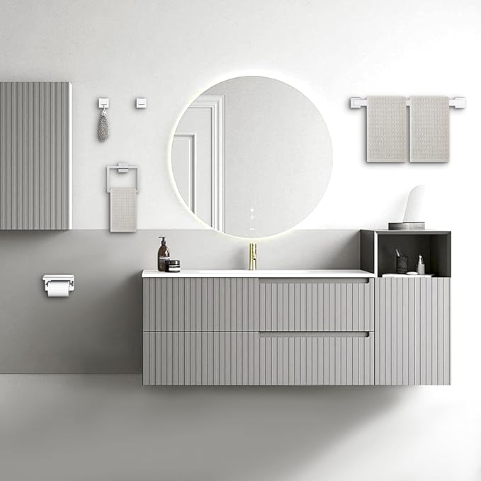 5-Pieces Polished Chrome Bathroom Hardware Accessories Set,16 Inch Towel Bar Set,Stainless Steel Towel Holder Set for Bathroom,Wall Mounted Chrome Bathroom Hardwar Set