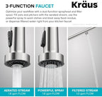 Kraus Bolden 2-in-1 Pull-Down Single Handle Kitchen Sink Filter Water Faucet for Reverse Osmosis or Water Filtration System in Chrome, KFF-1610CH