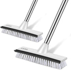 SetSail Floor Scrub Brush with 51-Inch Long Adjustable Handle 2 in 1 Scrape Brush Stiff Bristle Floor Scrubber for Cleaning Shower Bathroom Garage Kitchen Wall Deck Tub Tile, 2 Pack