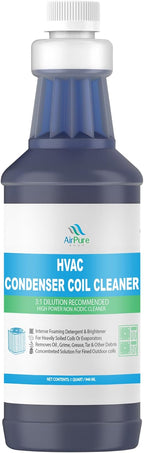 Condenser Coil Cleaner - 1 Quart (946mL), High-Foaming, Non-Acidic Formula – Heavy-Duty Degreaser for Outdoor Condensers, HVAC Systems, Mini Splits, and Heat Pumps, For Commercial or Residential Use