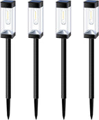Solar Pathway Lights Outdoor Waterproof Solar Outdoor Lights with LED Tungsten Filament Bulb, Auto On/Off Garden Lighting for Outside Yard Landscape Driveway Lawn Path 4 Pack