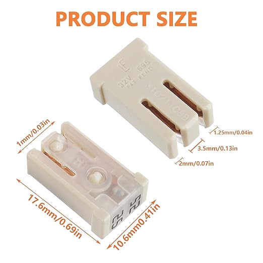 25A 32V Mini Slotted Automotive MCASE Shaped Cartridge Fuse Kit(Pack of 10pcs,25A)