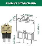 LENKRAD Automotive 5 Amp ATC/ATO Resettable Fuse 5A Manual Reset Standard Blade 5Amp Fuses Manual-Reset Circuit Breaker 5A for Car Truck RV Automotive Marine Boat Trolling Motorhome, 5 Pack…