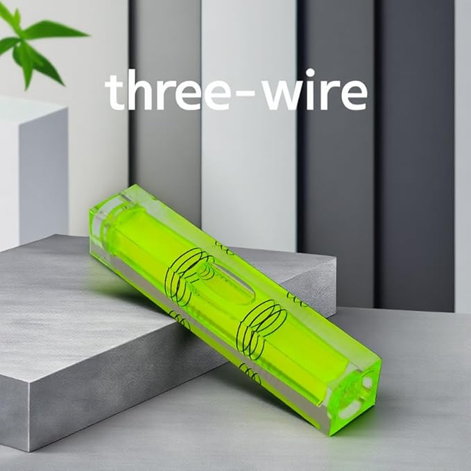 High precision mini bubble, double line small level bubble, three line flat ball level, household ruler can be turned 180 degrees (Non-magnetic, 80 * 15 * 15mm（4PCS))