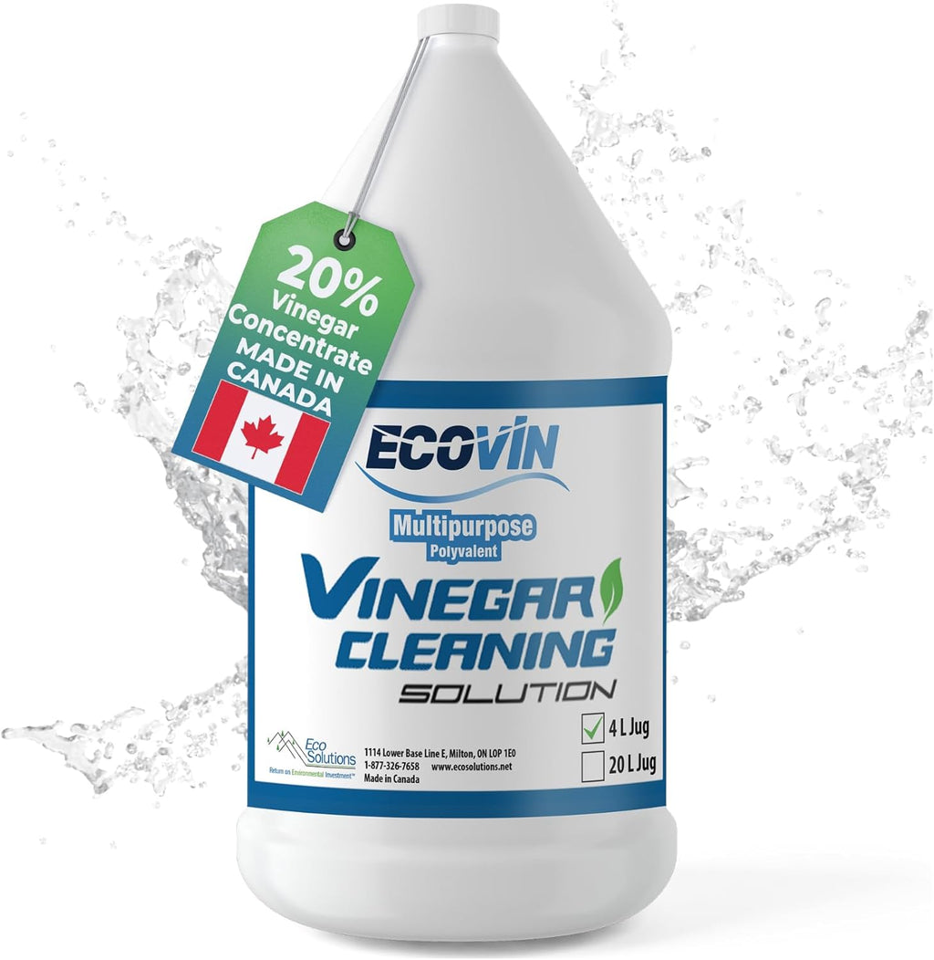 Eco Solutions Vinegar Cleaning Solution - all purpose household cleaner, 20% concentrated vinegar - 4 Litre Jug (1.06 gallons)