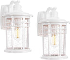 Darkaway 2 Pack Large Outdoor Porch Lights Wall Mount, 15inch Outdoor Light Fixtures Sconces Wall Lighting with Seeded Glass Exterior Lights for Patio Yard House Hallway Doorway Garage