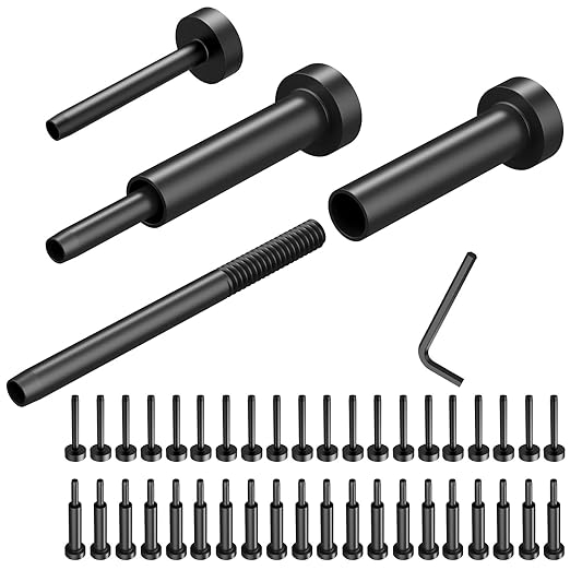 CKE 20 Pairs Black Invisible Cable Railing kit 1/8" Swage Tensioner Hardware and Terminal Hidden T316 Stainless Steel Invisible Receiver and Swage Stud End for 2"x2" 4"x4" Wood/Metal Post Deck Stairs