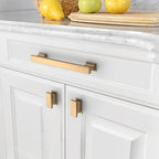 Asidrama 6 Pack 5 Inch(128mm) Hole Centers Champagne Bronze Kitchen Cabinet Handles, Brushed Brass Cabinet Pulls Kitchen Cabinet Hardware for Cupboard Gold Drawer Pulls