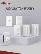 AIDA Matte White Single Pole Decorator Light Switch, 15Amp, 120/277V, Decorative Paddle Rocker Switch Replacement, Electrical Wall Switch,Residential/Commercial Grade, UL/CUL (10 Pack)