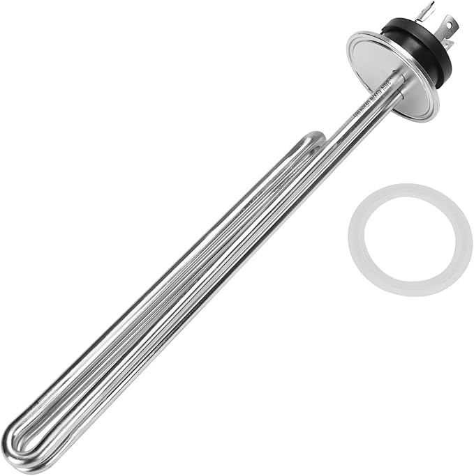 DERNORD 240V 4500W Tri-clamp Foldback Heating Element Stainless Steel Immersion Water Heater with 3-Wire Electrical Locking Plug (2 Inch Tri clamp)