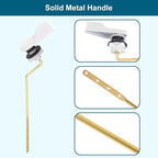 Hygie Rinse 2PACK Universal Metal Toilet Handle Replacement Kit Side Mount Compatible with American Standard/Mansfield/Gerber Toilet, Toilet Tank Flusher Lever with Flapper Chain, White